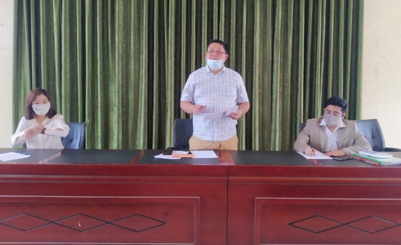 Kiphire DC Wati Aier chairing the DTF Meeting at DC's Conference Hall Kiphire on May 10.